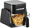 NutriChef Friggitrice ad Aria, Air Fryer Forno Digitale Senza Olio con Cestello o Ciotola Trasparente, Controllo Preciso di Tempo e Temperatura, Perfetta per Pollo, Dolci, Patatine e Bistecca