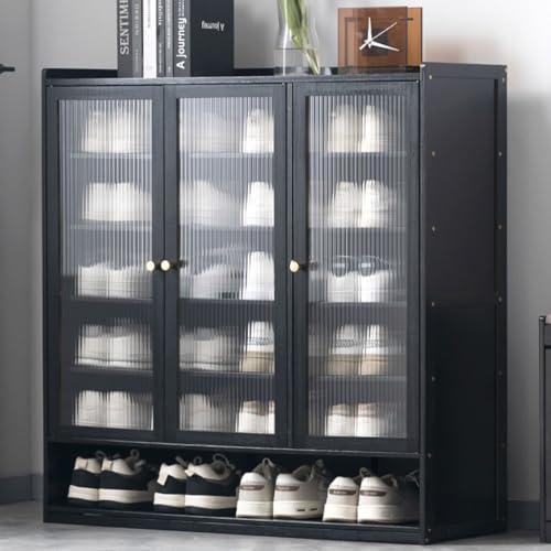 Meuble à chaussures en rotin et bois, rangement à 7 niveaux pour entrée et couloir
