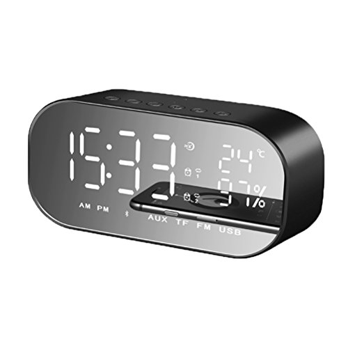 WINOMO – Alto-falante Bluetooth, rádio, subwoofer sem fio, criativo, tela grande espelhada, visor de