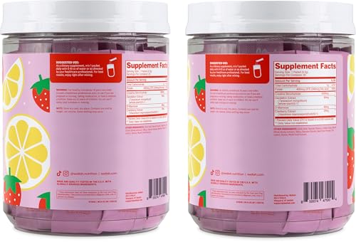 Image of Wellah Creatine for Women (Strawberry Lemonade) 30 Stick Packs | With Dandelion, D-Mannose & Cranberry Extract, To-Go Packets
