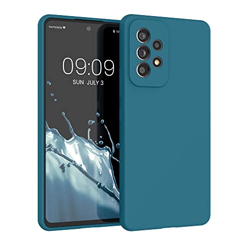 kwmobile Case Compatible with Samsung Galaxy A53 5G Case - TPU Silicone Phone Cover with Soft Finish - Teal Matte