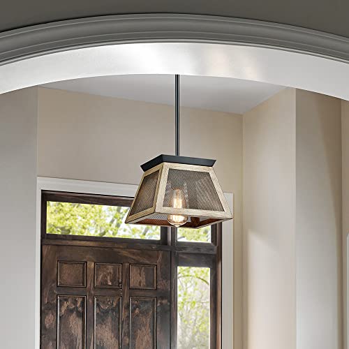Shrine Lighting 20012 Farmhouse Chandelier Lighting, Drum Shap Chandelier, 4-Lights, D20 X H10 Adjustable 42" Chain, White Birch Finish #TOP4