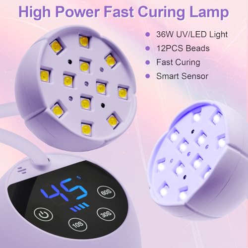 Image of CGBE UV LED Nail Lamp, 36W Mini Cordless Flash Cure Nail Lamp for Gel Nails