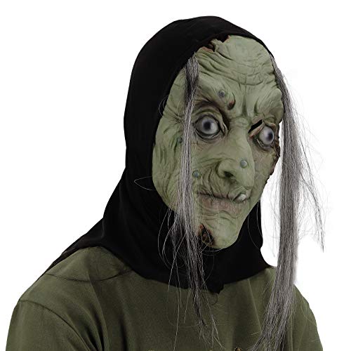 Molezu Halloween Witch Mask Scary Evil Costume Head Masks Creepy Adult Party Cosplay Props (Cyan) #TOP1
