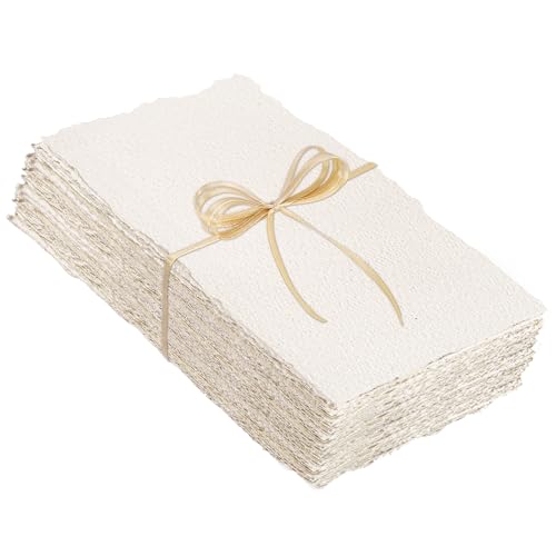 100 Sheets Watercolor Paper, 2 x 3.5 in, 300 GSM, Deckled Edge