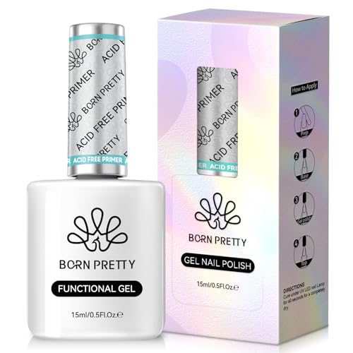 BORN PRETTY Acid-Free Nail-Primer - Professional Gel & Acrylic Nail-Primer, No Lift, Fast Air Dry, 15ml