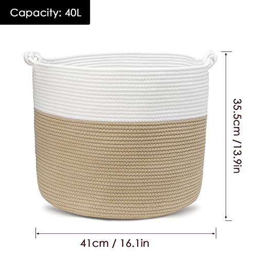 Panier à linge en corde de coton bac de rangement sac à linge pour jouets