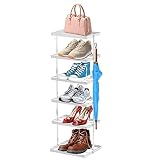 Hosfais Shoe Rack Shoe Organizer for Plus Size Shoes, Modern Free Standing Shoe Shelf with Hooks, St