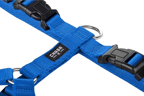 Chaba Guard Hundegeschirr für kleine und mittelgroße Hunde mit Kontrolle, Anti-Zug & Würgen, Verstellbar, Bequem und Leicht, Classic Step-in Brustgeschirr, Dog Harness, Größe M, BLAU