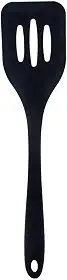 Mimo Style Utensílios Espátula Vazada de Silicone, Preto, 29.5 x 7 cm