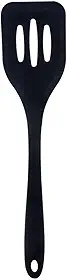 Mimo Style Espátula Vazada de Silicone Preta, Material de Silicone Resistente e Flexível, Suporta Temperaturas de Até 220ºC, Prática, Simples e Leve Pesando Apenas 110 Gramas Facilitando o Manuseio