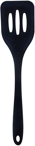 Mimo Style Utensílios Espátula Vazada de Silicone, Preto, 29.5 x 7 cm