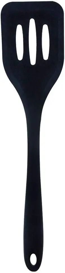 Mimo Style Utensílios Espátula Vazada de Silicone, Preto, 29.5 x 7 cm