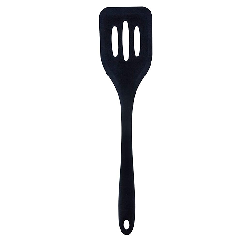 Mimo Style Espátula Vazada de Silicone Preta, Material de Silicone Resistente e Flexível, ...