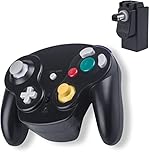 TechKen 2.4G Bluetooth Ngc Gamepad Joystick Controller With Receiver Adapter For Wii U Gamecube Ngc Gc Black