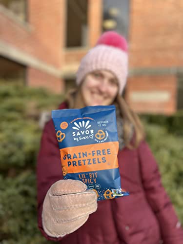 Savor By Suzie, Gluten-Free Pretzel Twists - Grain Free, Nut Free, Non-Gmo, Vegan, Sugar Free Paleo Snacks, Lil' Bit Spicy, 18-Pack #TOP5