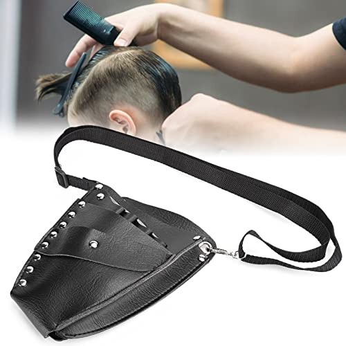 Sonew Scherentasche Friseur, Friseur Werkzeugtasche zur Aufbewahrung von Schere, Haarspange und Kamm, Gürteltasche mit Abnehmbarem Gürtel (Schwarz)