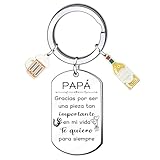 KJKJKJ Día del Padre Llavero Papá,Regalo para Papá con Palabras Significativas,Ideal Como Regalo del Día del Padre y Cumpleaños del Padre Navidad Aniversario día de Regalo Papa (1-1)
