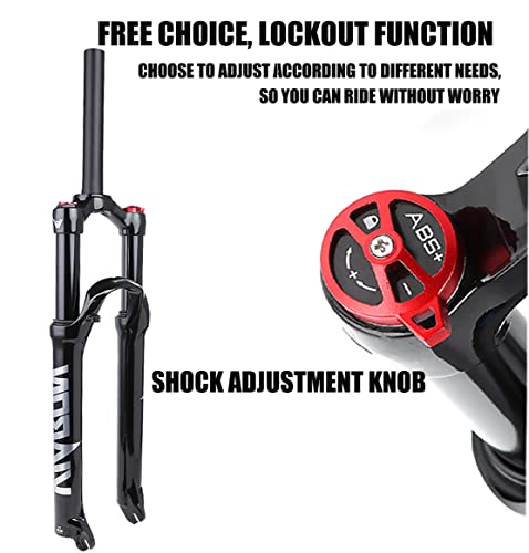 Viaron Mtb Suspension Fork, 26/27.5/29 Inch Mountain Bicycle Front Fork, 100Mm Travel Shock Absorber Straight Tube 28.6Mm Threadless Fork (Silver, 26) #TOP3