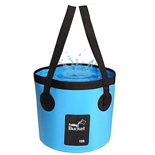 Cubo Plegable,Recipiente de Almacenamiento de Agua Portátil de 12 L,Cubo Plegable Multifuncional Adecuado para Cenas de Campamento al Aire Libre,Senderismo,Pesca,Jardinería y Lavado de Automóviles Cover