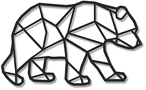 Panneau : ours 40 x 24 cm en noir | Décoration murale en bois ours marron | Décoration murale | Découpe | Décoration murale | Ornements géométriques | Décoration murale | Fabriqué en Europe Cover