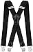 Decalen Mens Suspenders Very Strong Clips Heavy Duty Braces Big and Tall X Style (Black)