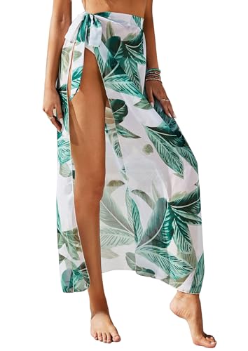 Koerye Copricostume da Pareo da Donna in Cotone Elegante Gonna da Spiaggia Coprire Multiuso Beach Wrap Sarong Copricostumi e Parei Summer Bikini Coverup Gonna per Seaside Verde