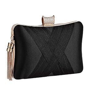 BAIGIO Dames clutch avondtas elegante handtas kettinktas met kwastjes hanger voor bruiloft