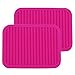 ME.FAN 9" x 12" Big Silicone Trivets - Multi-purpose Silicone Pot Holders, Spoon Rest and Kitchen Table Mat - Insulated, Flexible, Durable, Non Slip Hot Pads and Coasters (2 Set) Rose Red