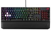 ASUS ROG Strix Scope Deluxe RGB Wired Mechanical Gaming Keyboard with Cherry MX Switches, Aluminum Frame, Wrist Rest, Aura Sync Lighting and Additional Silver WASD for FPS Games Black 90MP01I1-B0UA00