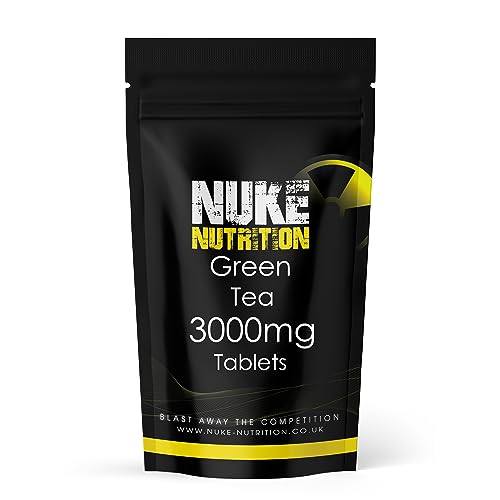 Nuke Nutrition Green Tea Extract - 60 Tablets - High Strength Green Tea Extract - Easy Swallow Green Tea Supplement Pills for Detox - Green Tea Herbal Supplements High in Antioxidants & Polyphenols
