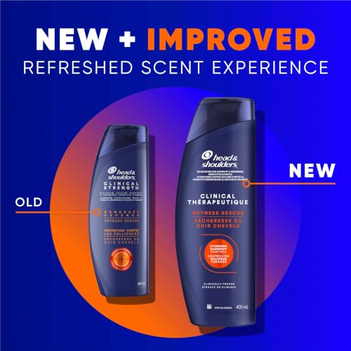 Head & Shoulders Anti Dandruff Shampoo, Clinical Dryness Rescue Dandruff Shampoo, Dandruff Control, Gentle on Scalp, with Selenium Sulfide, Fruity Green Scent, 400 mL by Head & Shoulders - Used condition - Image 2