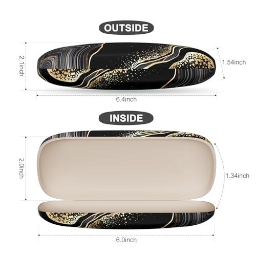 Image of Eyeglasses Case, Portable Hard Shell Protective Case for Glasses, Eyeglass Holder Box for Women with Cleaning Cloth