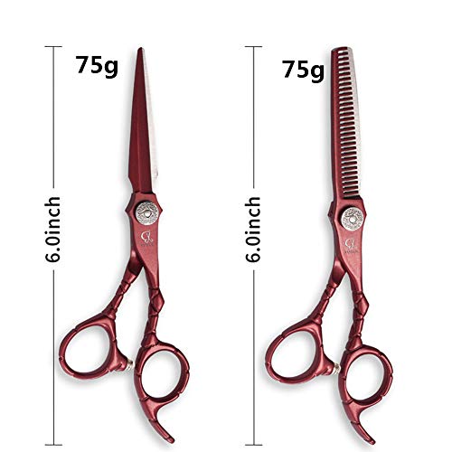 Ensemble de ciseaux à cheveux et ciseaux de coiffure colorés avec étui cuir - 6