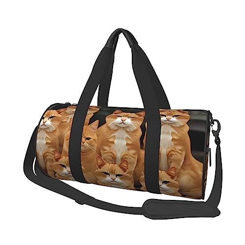 Sac de gym rond chats orange pour vos séances de fitness et week-ends prolongés
