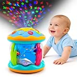 Baby Toys 6-12 Months Ocean Projector Rotating Musical Light Up Tummy Time Toys for Infant 0-6 3-6 Months Baby Aquarium Crawling Toys 4 5 6 7 8 9 12-18 Months Boy Girl 1 Year Old Birthday Easter Gifts