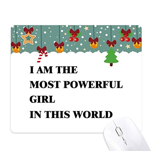 Tapis de souris I Am The Powerful Girl caoutchouc Noël antidérapant et précis pour ordinateur
