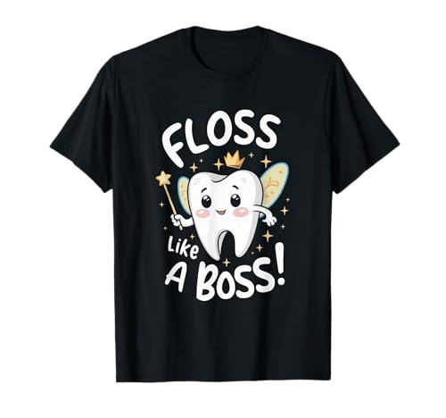 Floss Like A Boss Tooth Fairy Enthusiast Kids Dental Care T-Shirt