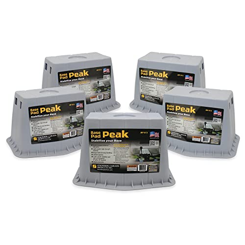 Stromberg Carlson JBP-813.5 Base Pad Peak - Trailer Jack Block – RV Pads – Travel Trailer Accessories – Tongue Jack Base – Leveling Block – Camper Accessories for RV Platform (5 Pack, Gray)