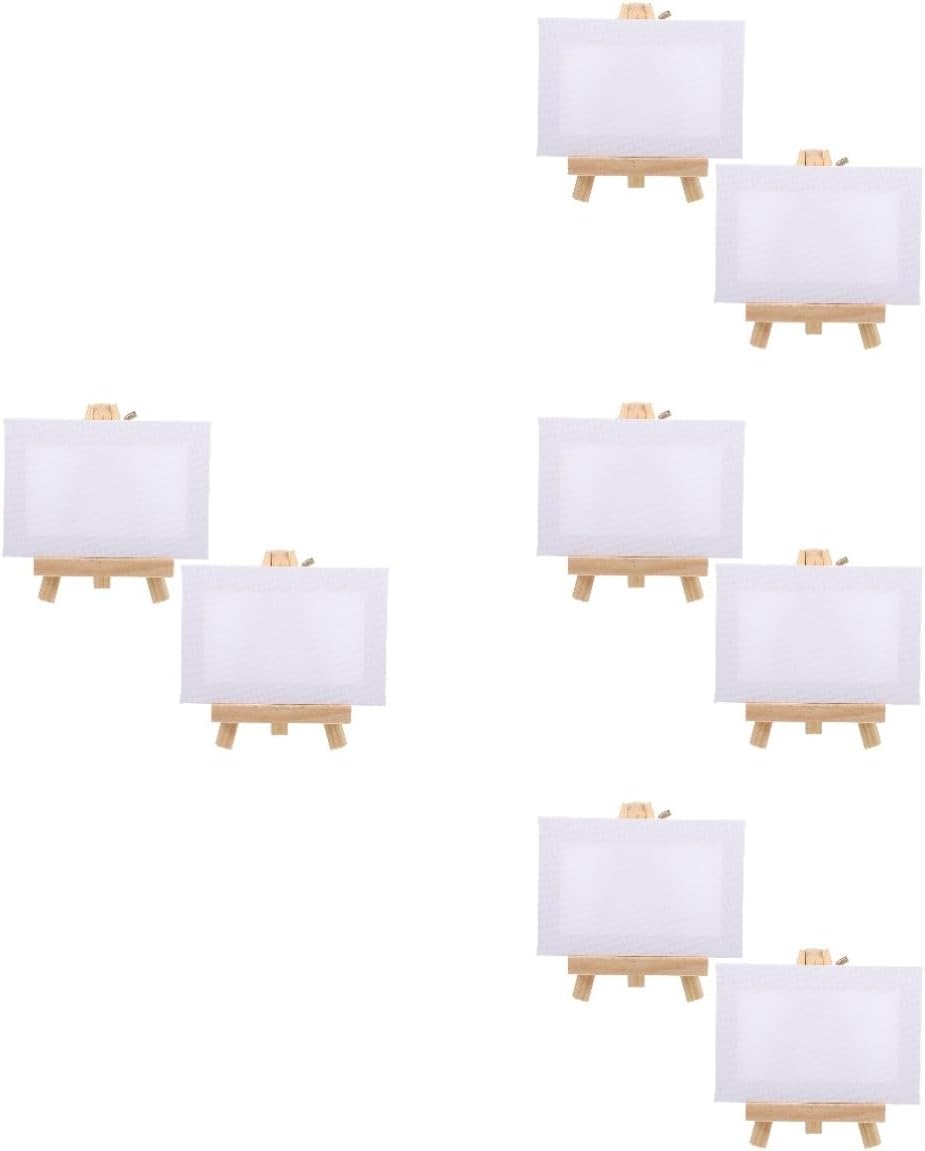 COHEALI 8 Sets Mini Stretched Canvas Plein air Easel Small Painting Canvas DIY Blank Painting Frames Small Easel Canvas Painting easels Drafting Board Desktop Wooden Travel to Draft