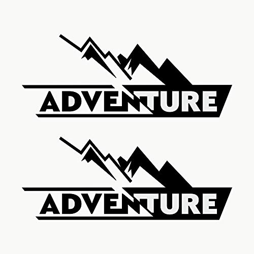 Autodomy Naklejki Adventure 4x4 Off Road | 19x11,5 cm | Zestaw 2 Sztuk | Naklejki na Samochód do Użytku Zewnętrznego | Winylowe Naklejki Off Road Odporne na Deszcz i Słońce (Czarny)