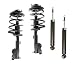 DTA 70137 Full Set 2 Front Complete Strut Assemblies With Springs and Mounts + 2 Rear Shocks 4-pc Set Fit 2003-2007 Nissan Murano