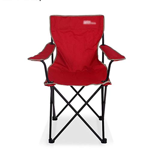 ERSD A Folding and Portable Iron Chair Suitable for Outdoor Camping or Fishing.Multifunctional Outdoor Folding Chair Beach Chair Portable Fishing Camping Backrest Folding Chair (Color : Red)