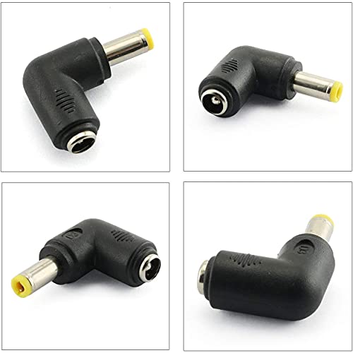 Adaptador 4 pzas Ángulo 90° DC 5.5x2.5 mm macho a 5.5x2.1 mm hembra miniatura 4