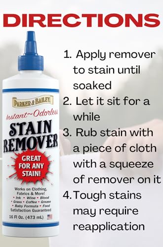 Parker and Bailey Stain Remover- Blood Stain Remover for Carpet, Clothes, Sheets and Mattress - Garment and Fabric Laundry Stain Remover - 16oz