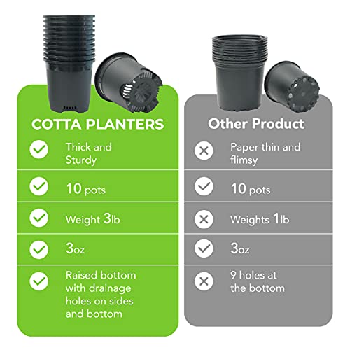 3 Gallon Nursery Pot Plastic Planters For Outdoor Indoor Plants Gardening 6-Pack Flower Pots Plant Pots With Drainage Holes #TOP5