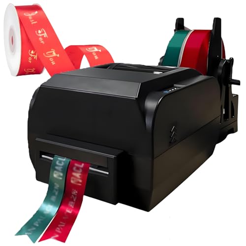 QuinteZhenTially Satin Ribbon Printer Machine,Stamping Printing Machine,Digital Ribbon Printer,High-Resolution Printing,Speed 150mm/S,for Print Simple Text,Patterns,Logos DoubleRow