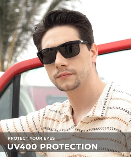 Image of KALIYADI Mens-Sunglasses Polarized-Sunglasses-Men: Polarized Sun Glasses With UV400 Protection for Driving Fishing