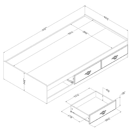 South Shore Ulysses Twin Mates Bed Fall Oak #TOP2