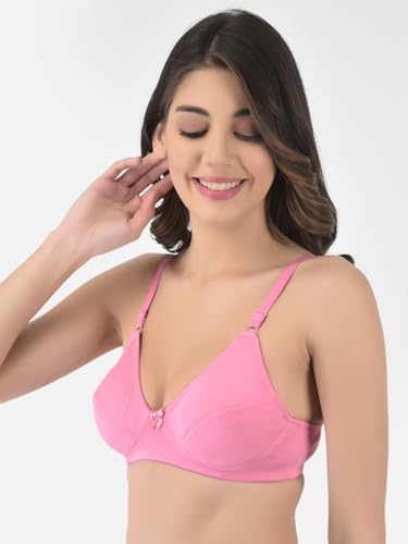 Image of Softline Women's Cotton Blend Wire-Free Non-Padded | Full Coverage Bra Combo | Cut & Sew Design (Pack of 2)